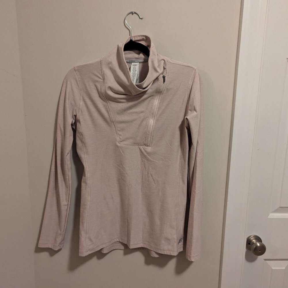 Pink New Balance long sleeve quarter-zip mock turtleneck top - Size S